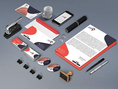 Qamar Corporate Identity blue brand identity branding brochure business card colors corporate identity design flyer graphic design identity identity design illustration logo mobile mockup mug pen red white