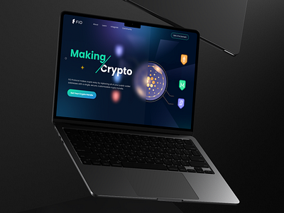 FIO - Cryptocurrency Landing Page 3d awsmd blockchain btc crypto crypto landing page cryptocurrency digital finance futuristic landing page payment token trading ui wallet web web design web3 design website