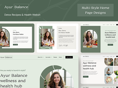 Detox Recipes & Health Website - Multi-Style Designs animation creativedesign designconcept designtrends detoxrecipes healthwebsite homepagedesign interactivedesign moderndesign multistyledesign prototyping ui uiux userinterface webdesign websitedesign websiteui wellnessdesign