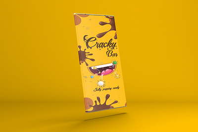 Cracky Bar - Chocolate Packaging animation branding brown chocolate cover dental design graphic design illustration logo logo design mockup packaging packaging design smile yellow