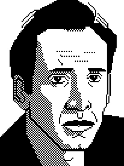 Nick Cage - minimal style 8bit abstract big pixel black and white design illustration minimal nick cage pixel pixel art pixel portrait portrait