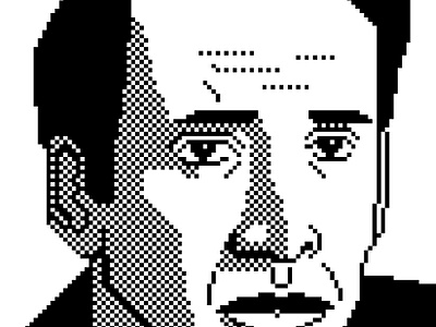 Nick Cage - minimal style 8bit abstract big pixel black and white design illustration minimal nick cage pixel pixel art pixel portrait portrait