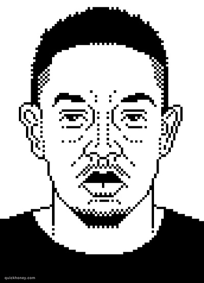 Kendrick Lamar - minimal style 8bit abstract big pixel black and white design illustration kendrick lamar minimal pixel pixel art portrait