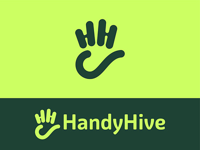 handy hive logo design (Hand + Hive + letter HH) a b c d e f g h i j k l m n o p abstract logo b c f h i j k m p q r u v w y z branding creative logo letter mark monogram logo modern logo print typography