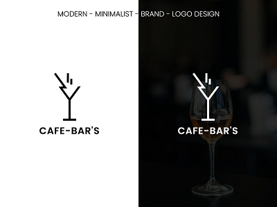 CAFE_BAR`S - A Trendy Cafe and Bar brand logo custom logo logo design logo maker minimal logo modern logo