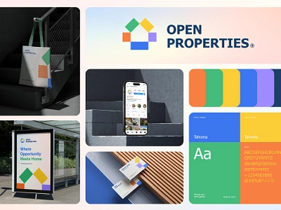 OpenProperties® Visual Identity Designs. brand identity branding construction geometric logo graphic design home logo house logo identity logo logosohel modern logo mortgage logo properties property property logo real estate