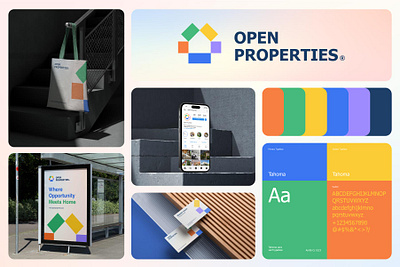 OpenProperties® Visual Identity Designs. brand identity branding construction geometric logo graphic design home logo house logo identity logo logosohel modern logo mortgage logo properties property property logo real estate