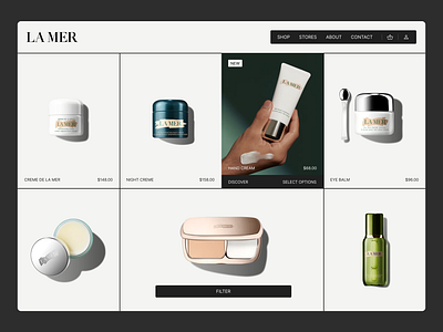 Skincare Ecommerce website bento style design ecommerce ecommerce website filters header product page skincare ui web design