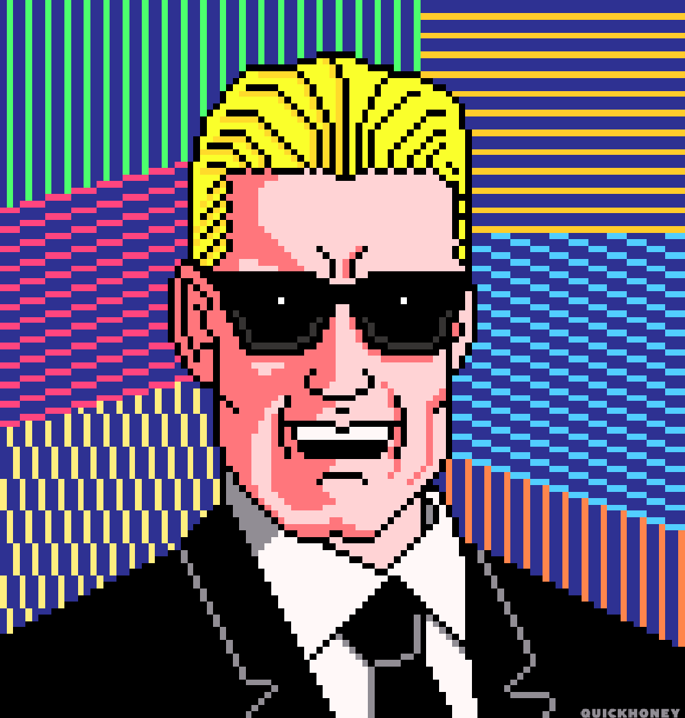 Max Headroom 8bit 90s animation big pixel design illustration max headroom mtv pixel pixel art