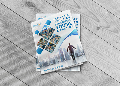 Symbios Newsletter Cover achievement blue branding brochure colors cover design flyer graphic design gray illustration image issue logo logo design mockup newsletter newsletter cover design people white