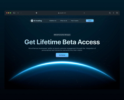 Ai landing page ai dark finacial landing