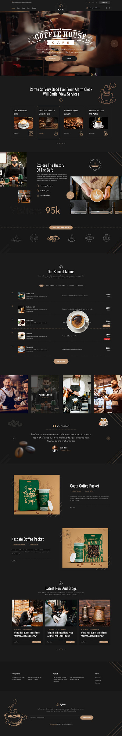 Coffee House Website coffee ui