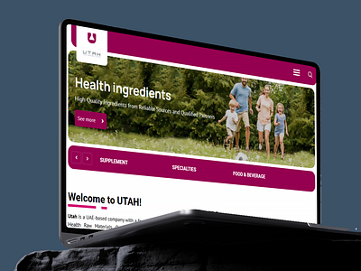 UTAH - Health ingredients​ website design design ui website