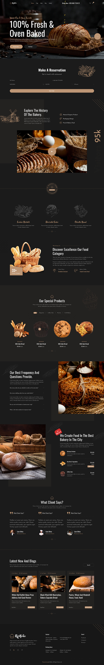 Bakery Figma website bakery business corporate creative design illustration modern ui