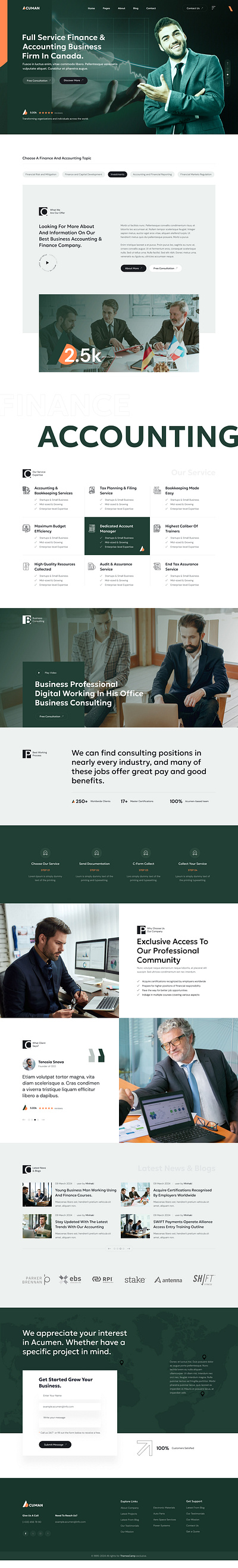 Finance accounting website 3d animation business corporate creative fintech graphic design modern motion graphics ui