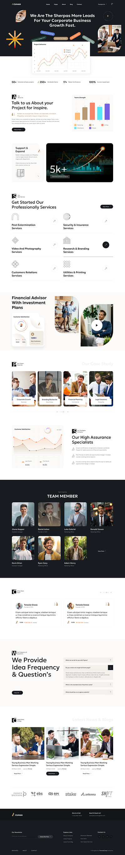 Corporate growth website creative design ui