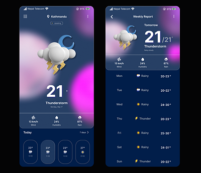 WEATHER APP UI ui ux figma
