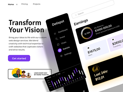 Detispot Dashboard branding dashboard design graphic design logo motion graphics ui vector