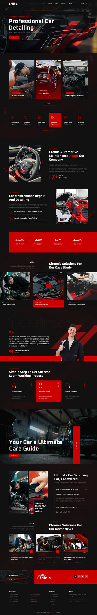 car detailing figma website corporate creative modern