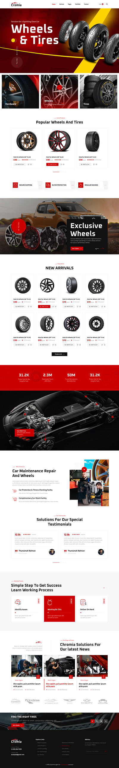 wheels and tires figma website ui