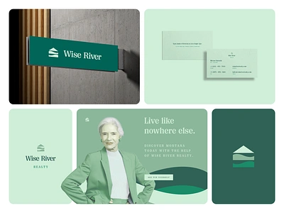 Wise River Realty Direction 4 abstract bento branding branding and identity clean design graphic design grid home house identity layout logo logo design logo mark mature minimal modern realty sophisticated