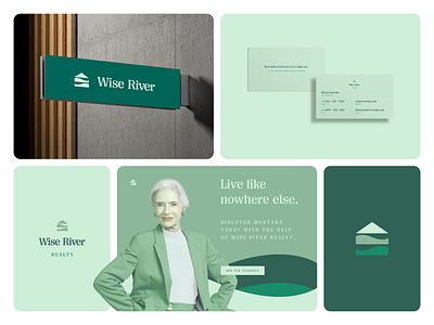 Wise River Realty Direction 4 abstract bento branding branding and identity clean design graphic design grid home house identity layout logo logo design logo mark mature minimal modern realty sophisticated