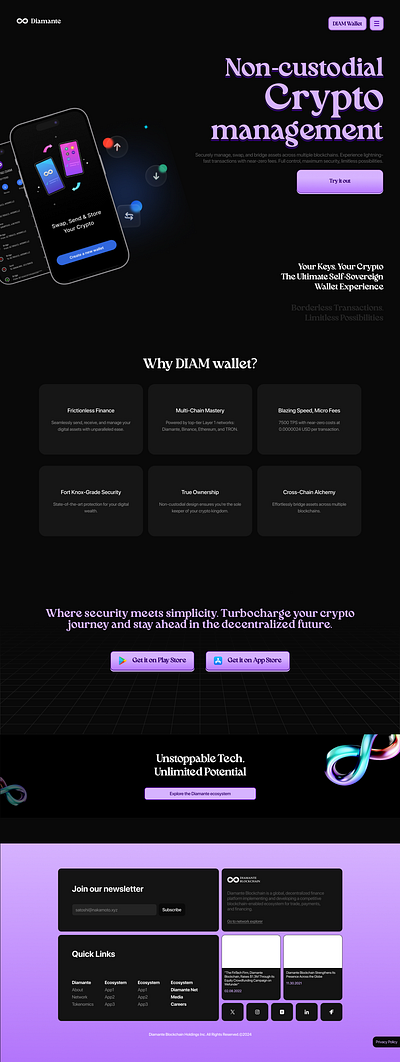 Crypto Wallet Landing Page figma ui uiux web design website design