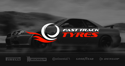 Fast Track Tyres brand branding car logo car logo design color design fast graphic design identity logo track tyres vector