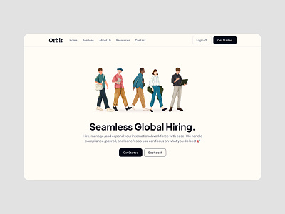 Orbit - Hero State activities character drawing hero hiring illustration job landingpage people ui user ux website work