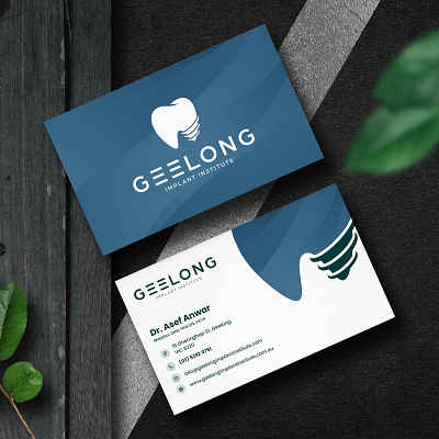 Teeth Implant Business Card Design branding businesscard clean design graphic design illustration implant logo modern teeth ui vector visiting card