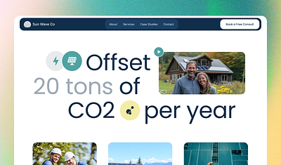 Sun Wave Co Solar Website Design branding design graphic design hero section interface landing page layout typography ui user experience ux web design website website design