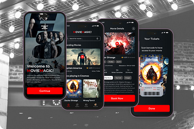 Movie Ticket Booking App UI app app design app ui booking app design figma movie app ticket booking ticket booking app ui ux