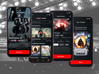 Movie Ticket Booking App UI app app design app ui booking app design figma movie app ticket booking ticket booking app ui ux