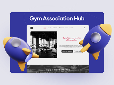 Gym Association Hub 3d animation branding graphic design logo motion graphics ui