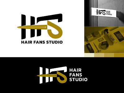 Hair Fans Studio (Visual Branding) barbershop branding hair identity logo minimalist modern