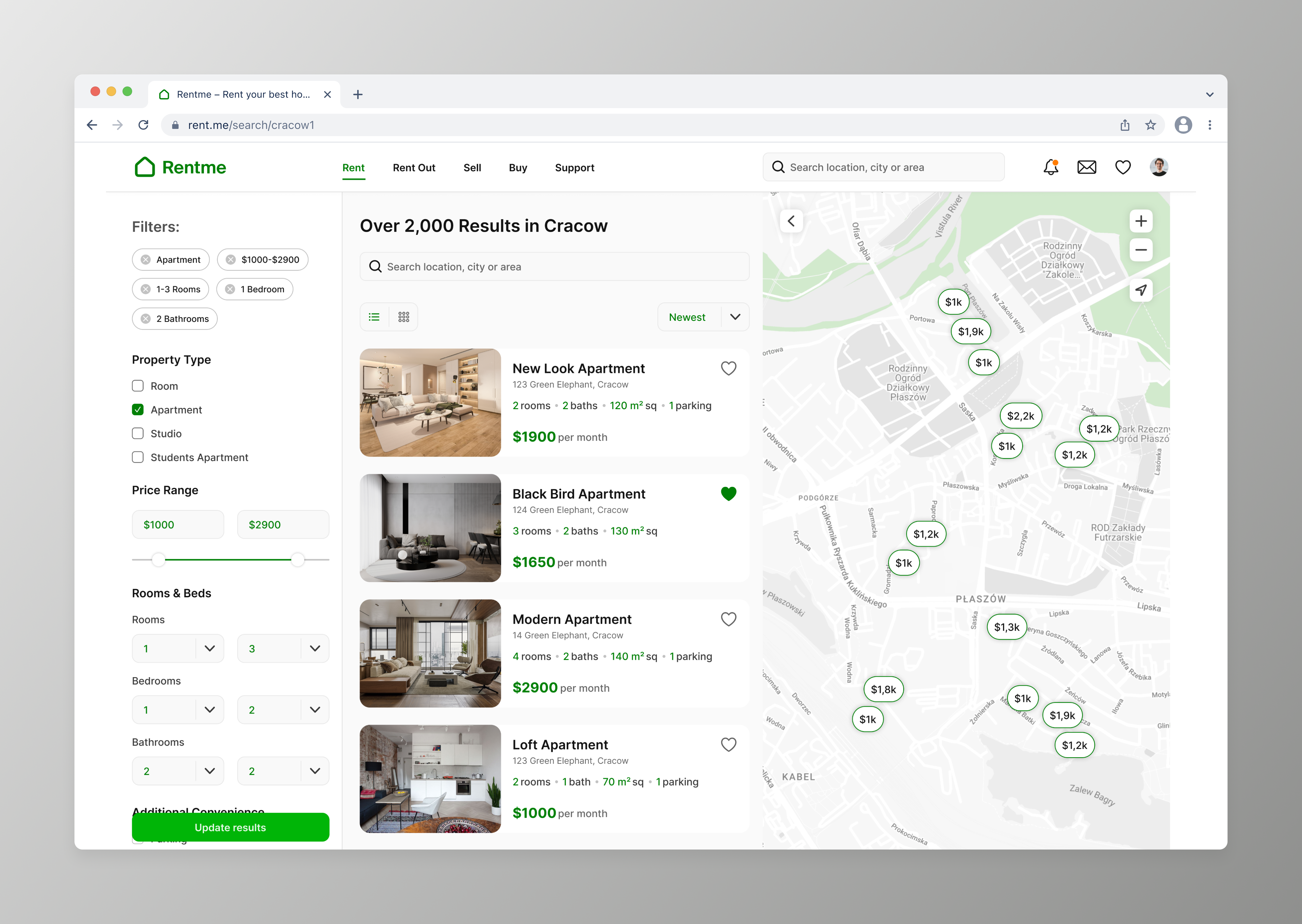 Rentme web app appdesign booking clean design estate mobile property rental ui ux uxui web webapp