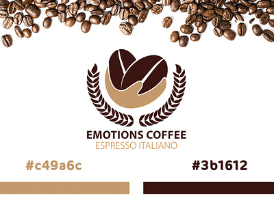 Emotions Coffee - Logo Design branding brown coffee colors design espresso espresso italiano graphic design illustration logo logo design mockup mug packaging white