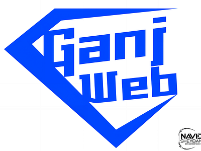 GanjWeb Flat Logo V 2.0 English - 8k 3d graphic design logo