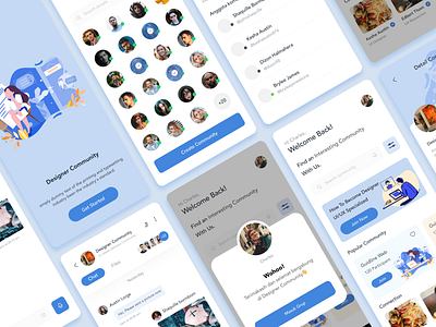 Designer Community App Interface app clean design ui