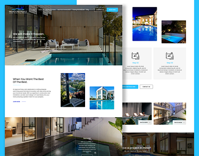 Custom Pool Builders custom pool builder figma figma design graphic design landing page landing page design pool builder pool construction ui web design website