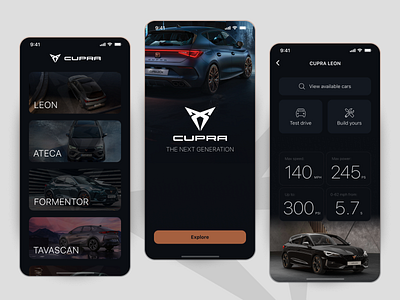 Seat Cupra App Concept app concept design figma ui ux