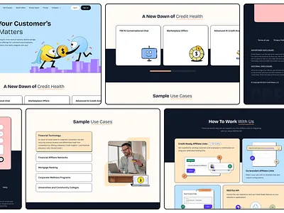 Credit Ready Partner Page Design brutalist website credit card service design finance fintech website landing page neubrutalist product design saas ui website design