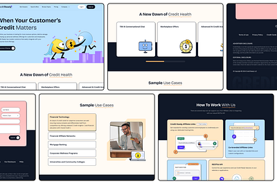 Credit Ready Partner Page Design brutalist website credit card service design finance fintech website landing page neubrutalist product design saas ui website design