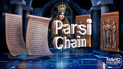 Parsi Chain Smart Contract 3D Concept - 8k 3d branding graphic design