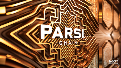 Parsi Chain 3D Gold Splash Design - 8k 3d branding graphic design