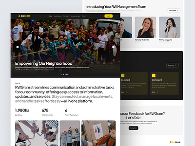 RWGram - Landing Page clean design hero section landing page stats ui ux website