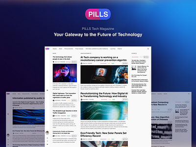 PILLS - Tech Online Magazine Portal design grid magazine online page portal system tech web