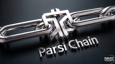 Parsi Chain Silver Logo And Text 3D Design - 8k 3d branding graphic design logo