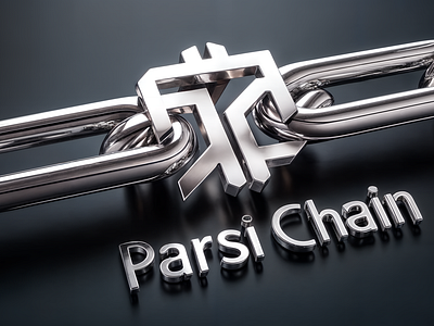 Parsi Chain Silver Logo And Text 3D Design - 8k 3d branding graphic design logo