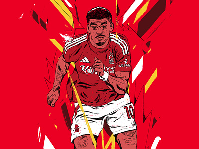 Morgan Gibbs-White - Cover illustration character community football football illustrated illustration illustration football illustrator morgan gibbs white nottingham nottingham forest people portrait portrait illustration procreate soccer soccer illustrated